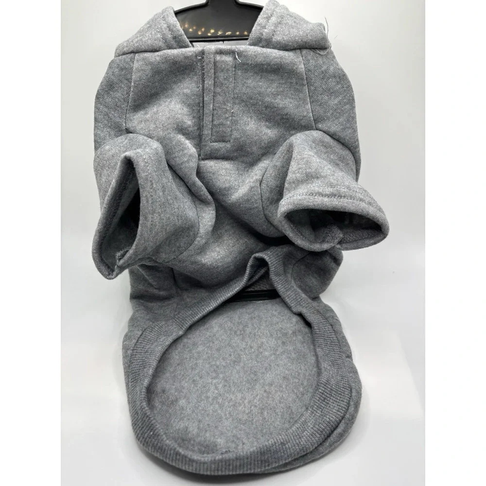 NWT Gray Pet Christmas Gnome Sequin Hoodie w Leash Hole Access - Size‎ Small